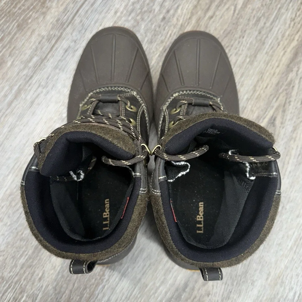 LL Bean Storm Chaser Boots Womens 9 Primaloft Waterproof Leather Upper Insulated